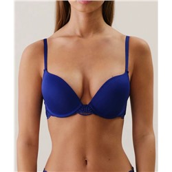 Sujetador ultra push-up de encaje azul