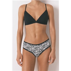 Braga ancha brasileña microfibrafibra estampada negro