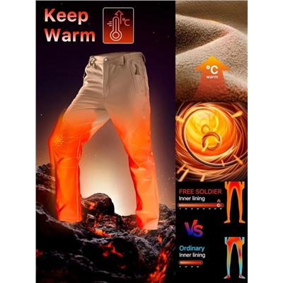 Мужские утеплённые на ылисе уличные брюки карго для походов и активного отдыха  FRE*E SOLDIE*R