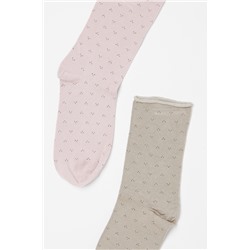 2 pares de calcetines Malva y beige