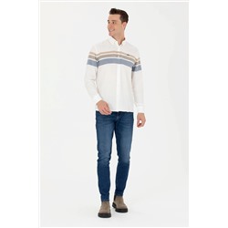 Erkek Krem Uzun Kollu Gömlek