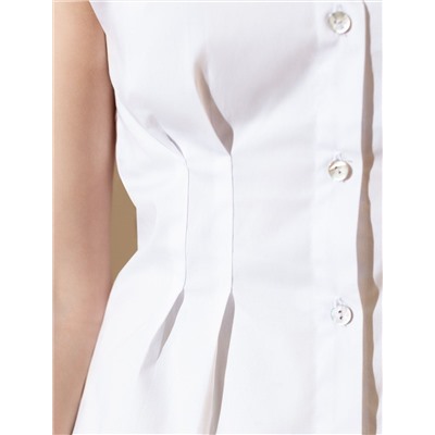 Блузка приталенного кроя с коротким рукавом из легкого хлопкового поплина c эластаном