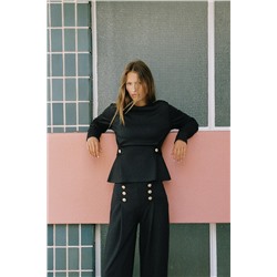 TWILL TROUSERS WITH BUTTONS