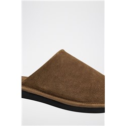 Zapatillas de casa forradas de nobuk Marrón