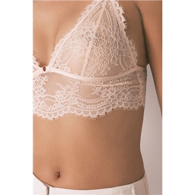 Bralette encaje espalda especial rosa