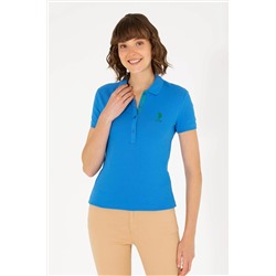 Kadın Saks Basic Polo Yaka Tişört