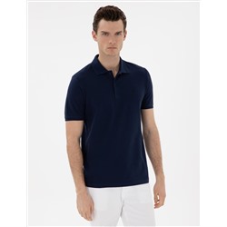 Lacivert Regular Fit %100 Pamuk Polo Yaka Basic Tişört