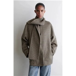 Клетчатое двухстороннее пальто