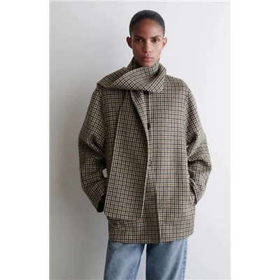 Клетчатое двухстороннее пальто