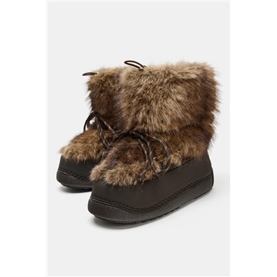 COMBINED FAUX FUR ANKLE BOOTS SKI COLLECTION