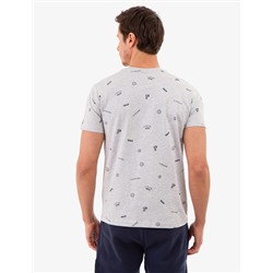 ALLOVER USPA PRINT T-SHIRT WITH CHEST POCKET