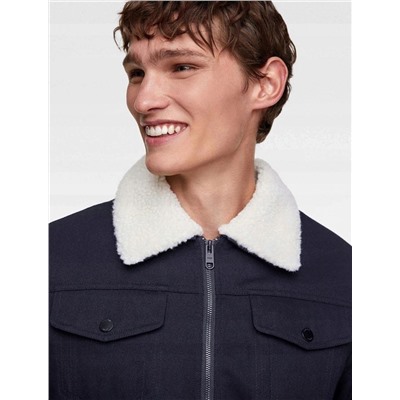 Мужская теплая куртка ZAR*A рубашечного кроя с воротником из искусственного меха