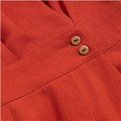 Платье с драпировкой и карманами, Секреты утонченности (терракотовое)