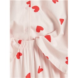 Zweiteiliges Pyjama-Set mit Herzmuster