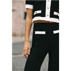 CONTRAST BOUCLÉ TROUSERS