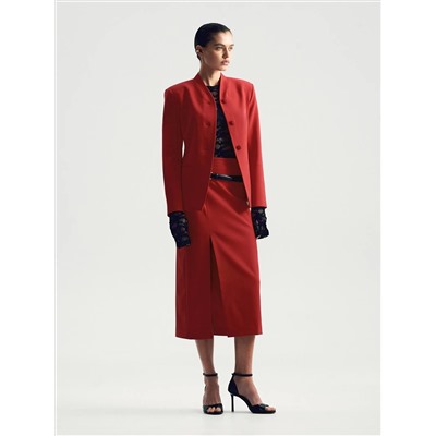 Юбка-карандаш миди из костюмной шерсти, S1069/bedrum