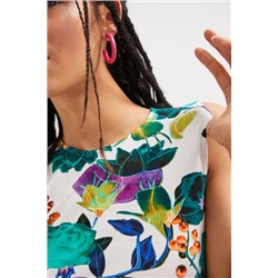 Vestido floral canalé