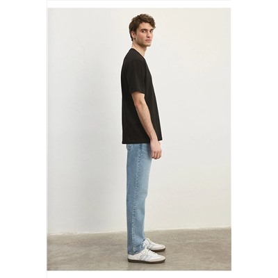 Mavi Stretch Siyah Basic Tişört Loose Fit / Bol Rahat Kesim 0610136-900