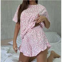 Женская пижама  с леопардовым принтом