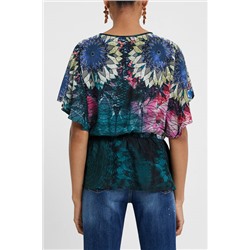 Blusa fruncido cintura