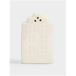 Емкость для соли или перца, 8 см, фарфор P, бело-золотистая, Дом с венком, Townlet