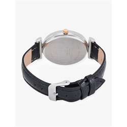 LADIES BLACK EMBOSSED STRAP WATCH