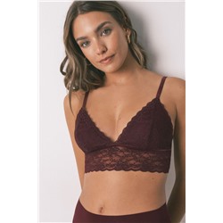 Bralette triangular LOVELY encaje burdeos