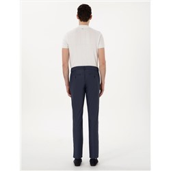 Lacivert Slim Fit Beli Lastikli Kanvas Pantolon