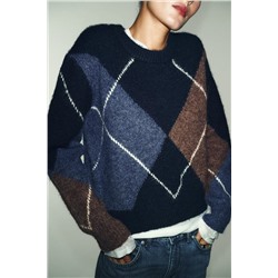 ARGYLE KNIT JUMPER