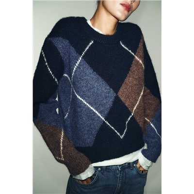 ARGYLE KNIT JUMPER