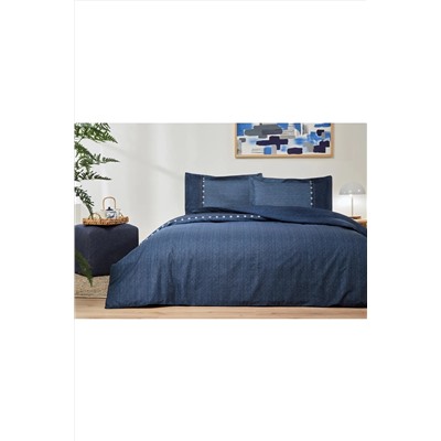 Özdilek Oregon Çift Kişilik Lastikli Çarşaf Denim Nevresim Takımı