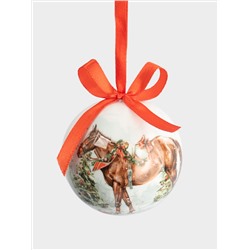 Игрушка елочная, 7 см, пенопласт, шар, Лошадка, Bright horse