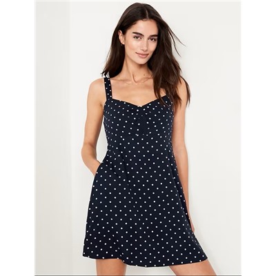 Fit & Flare Crepe Floral Mini Dress
