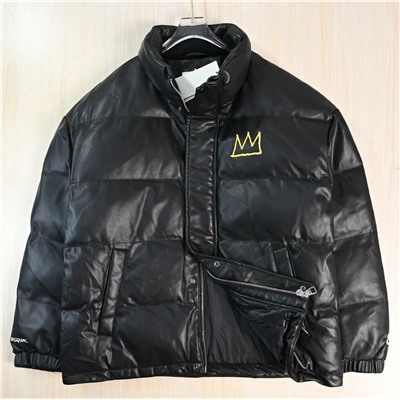 Мужская куртка  из искусственной кожи  с воротником-стойкой