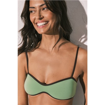Top bikini horizontal verde