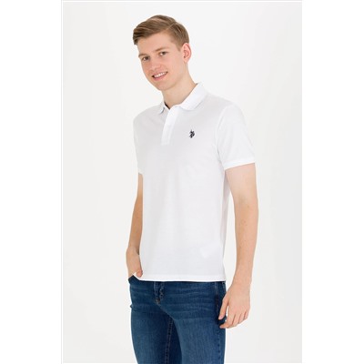 Erkek Beyaz Basic Polo Yaka Tişört