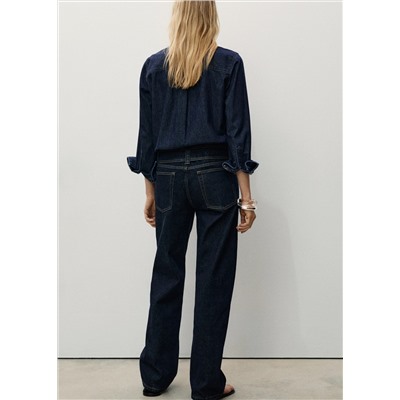 Jeans rectos tiro bajo cinturón