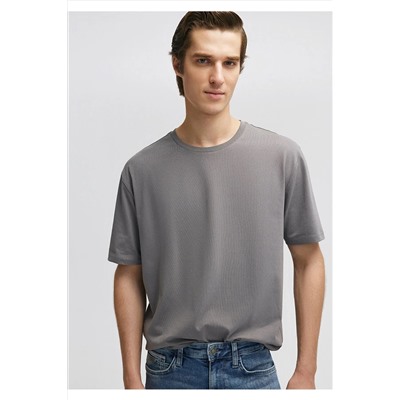 Mavi Stretch Gri Basic Tişört Loose Fit / Bol Rahat Kesim 0610136-80618