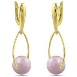 Серьги (Майорка 16мм розовая; покрытие золото), Есть комплект