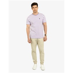 YARN DYE STRIPE JERSEY CREW NECK T-SHIRT