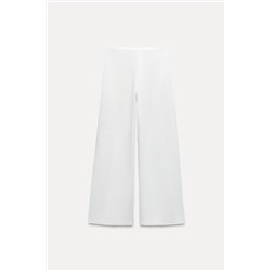 SOFT PIQUÉ WIDE-LEG TROUSERS