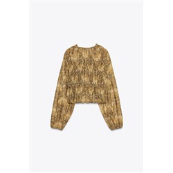 PRINTED BLOUSE WITH TIED DETAILS