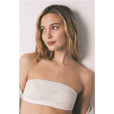 Sujetador top bandeau gris