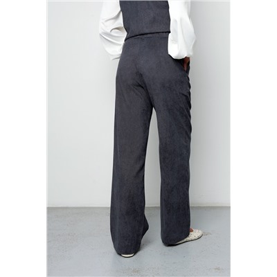 Костюм брючный вельветовый с жилеткой 399GRY