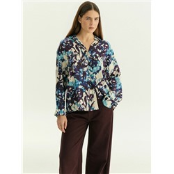 Рубашка с абстрактным принтом из 100% вискозы, B3245/graphica
