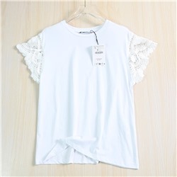 Женская футболка с кружевными рукавами Zar*a