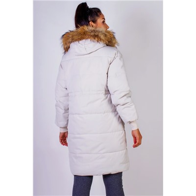 Зимняя удлиненная парка с капюшоном натуральный мех арт.617