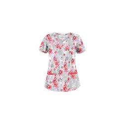 UA Floral Zen Pewter Print Scrub Top