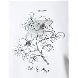 Свободная футболка с принтом из премиального хлопка с эластаном