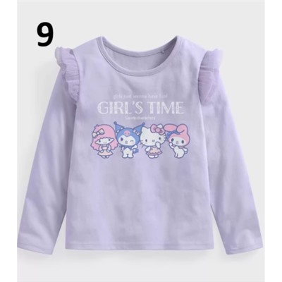 Хлопковый лонгслив для девочек